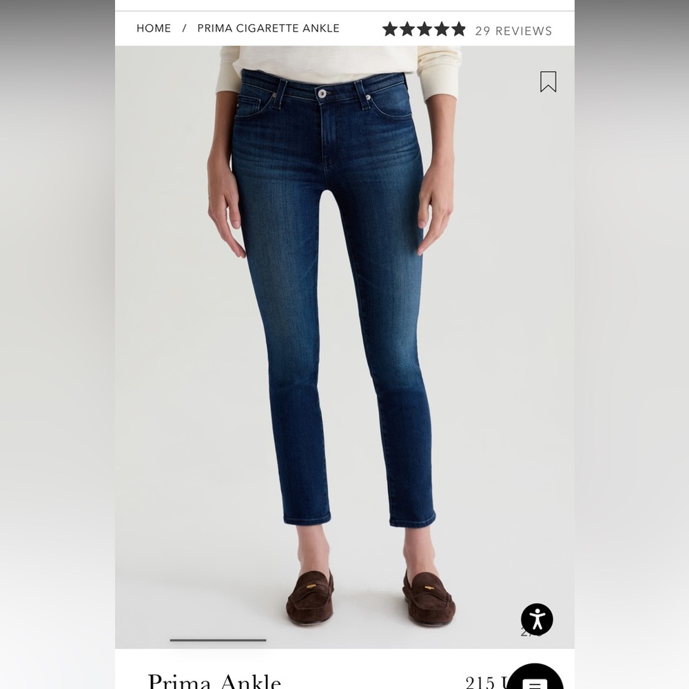 AG THE PRIMA ANKLE SZ 30R